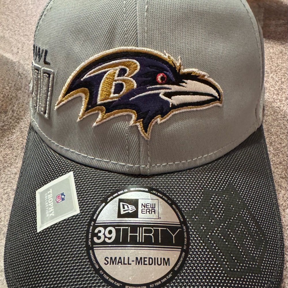 New Era NFL Baltimore Ravens SuperBowl XLVll Grey & Black S/M Hat